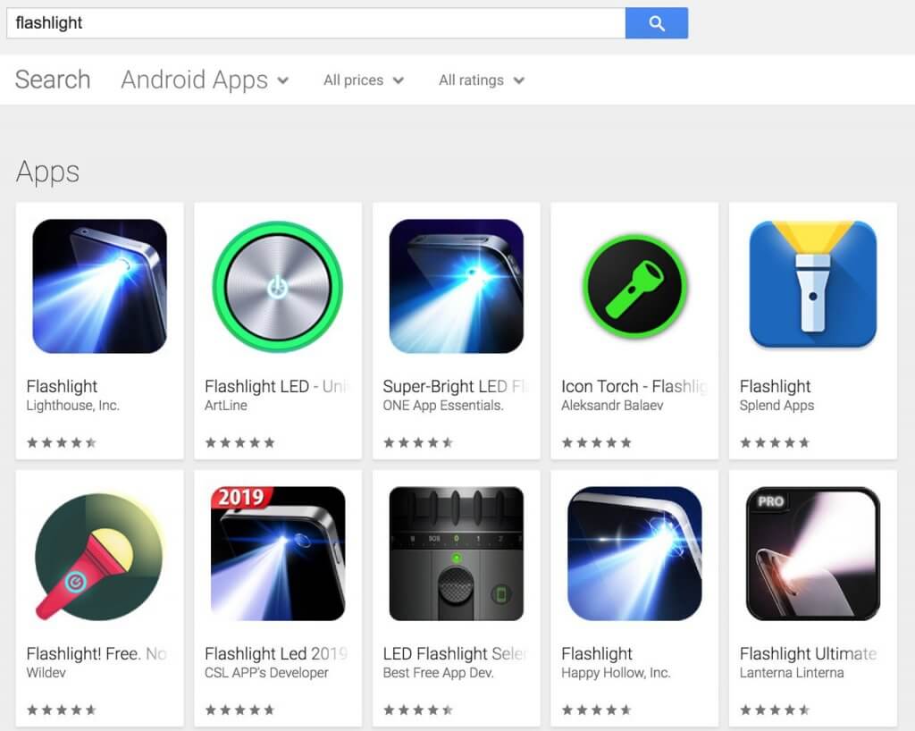 Flashlight apps in Google Play - Blog empeek