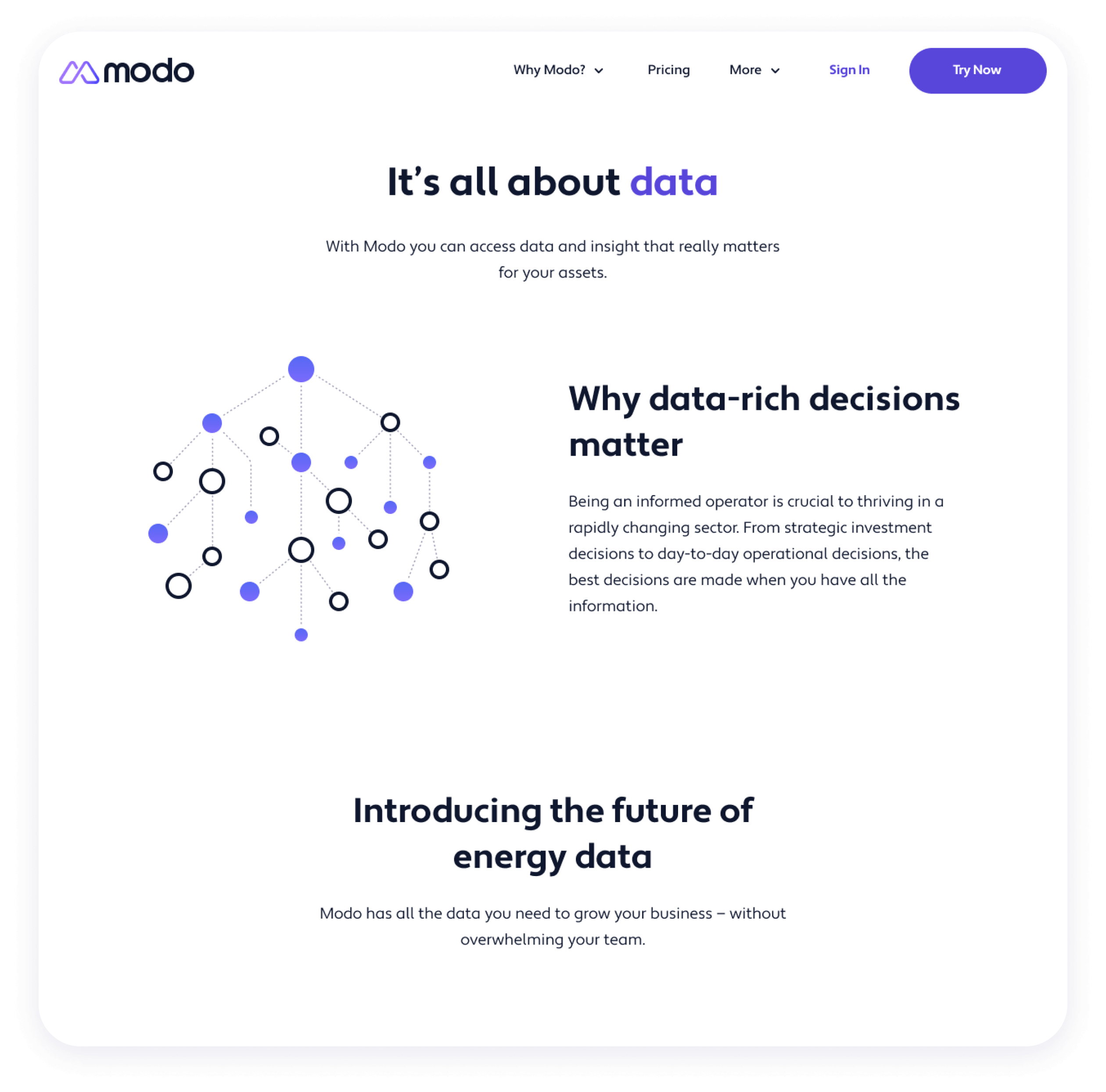 modo purpose page